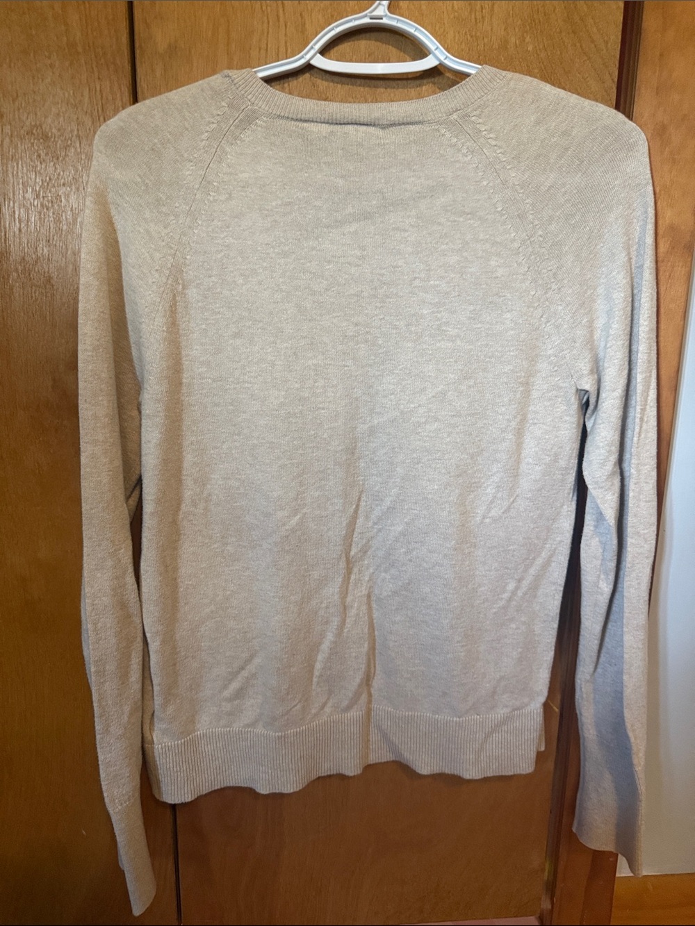 GAP Neutral Light Tan Crewneck Cardigan - Picture 2 of 3